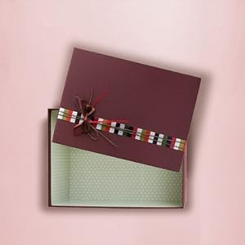 Emartbuy Rigid Gift Box with Ribbon, Rectangular Quality
